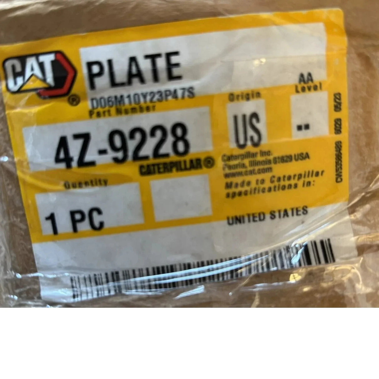 4Z-9228 Genuine CAT Trunnion Mounting Plate - Truck To Trailer