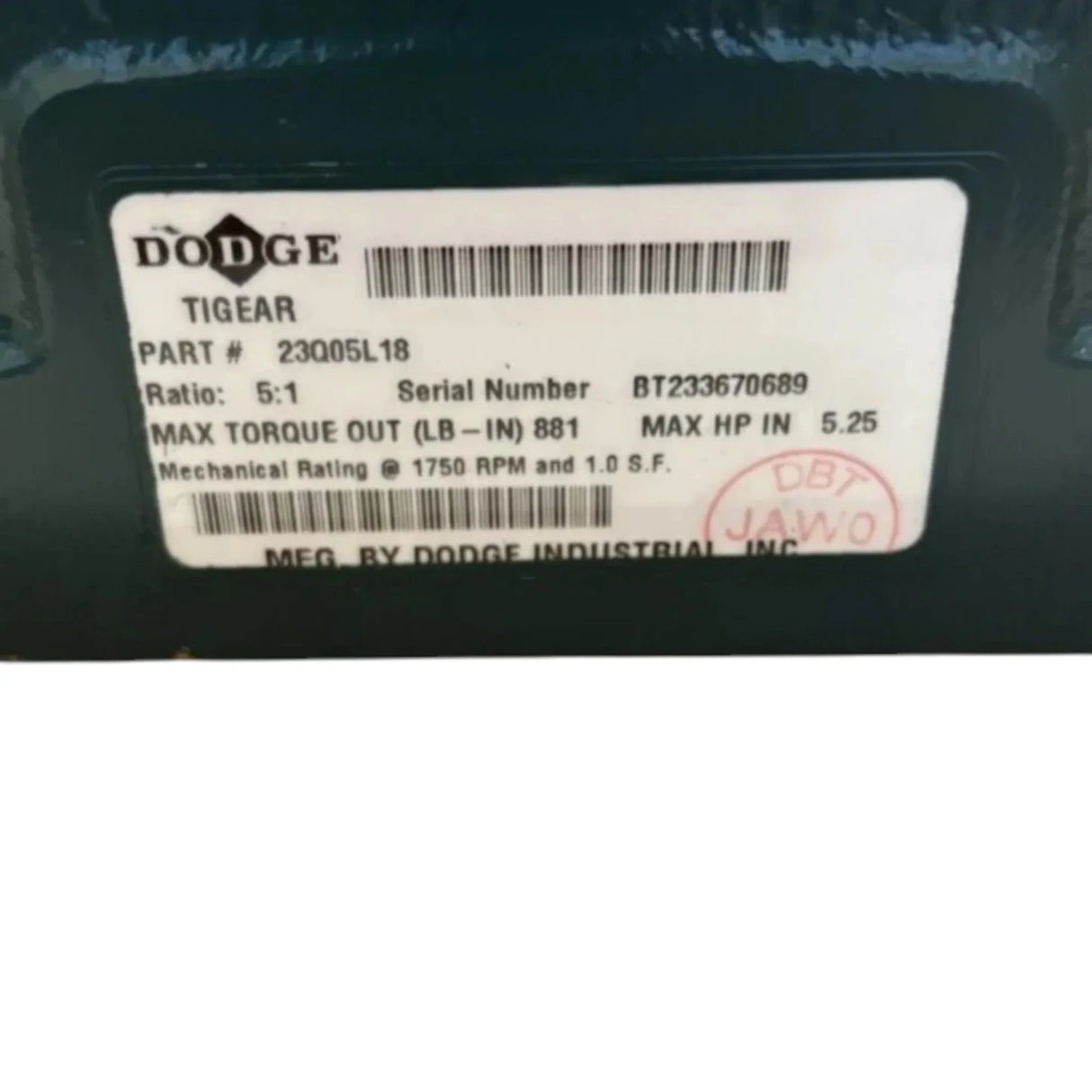 23Q05L18 Genuine Dodge Reducer Gearbox - Truck To Trailer