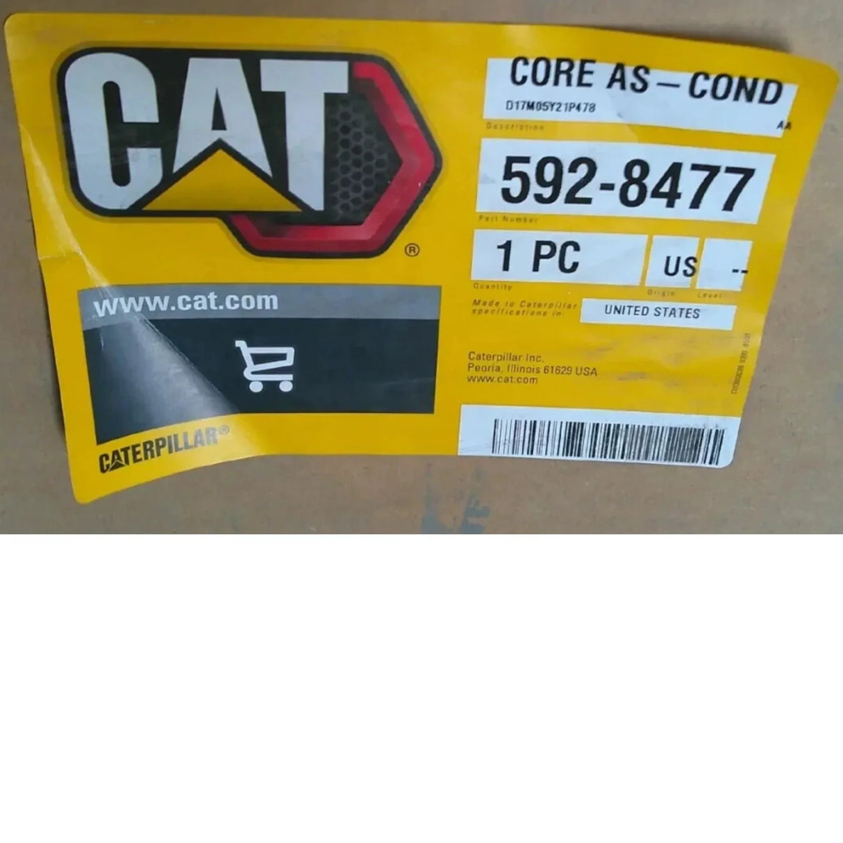 592-8477 Genuine CAT Refrigerant Condenser Core - Truck To Trailer