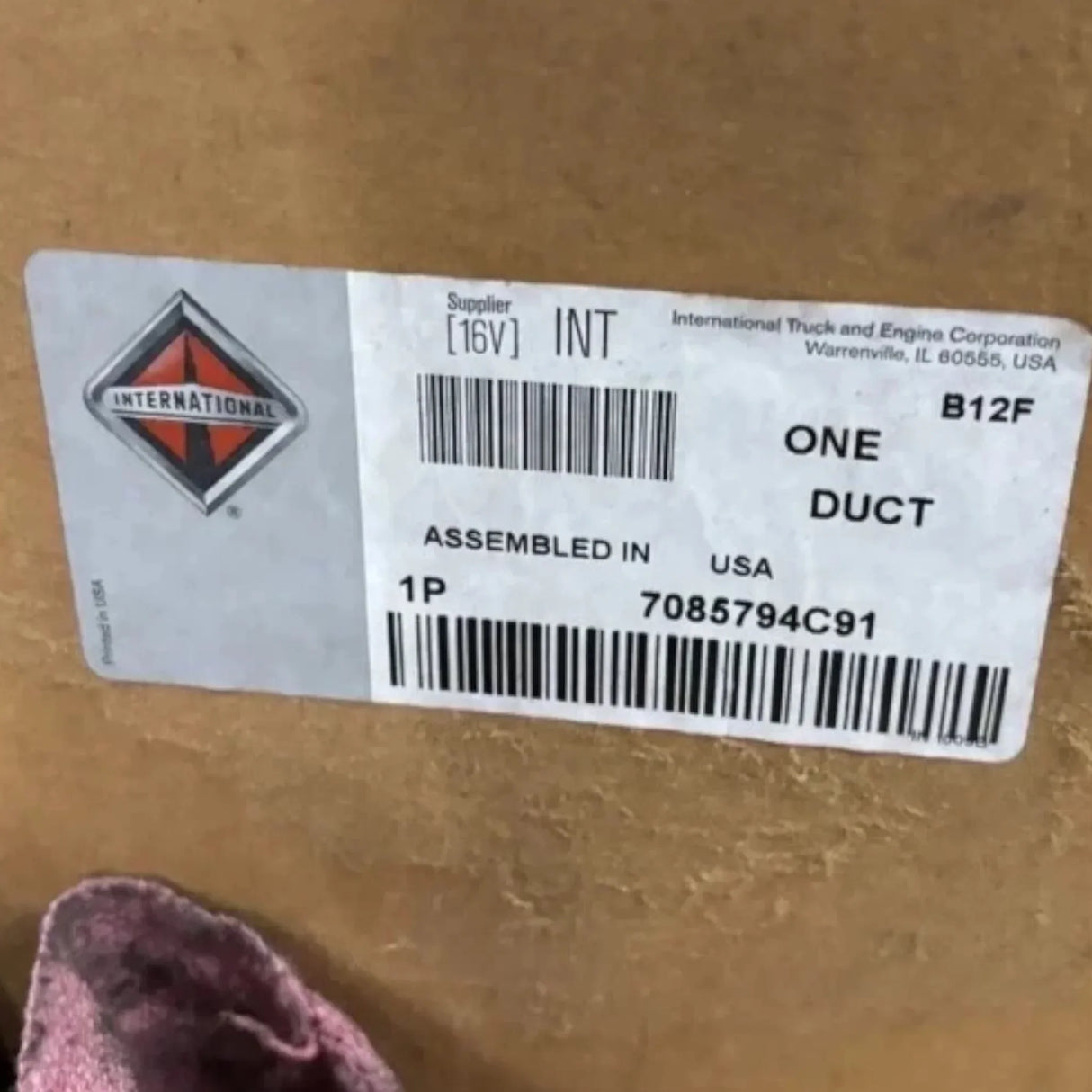 7085794C91 Genuine International Air Inlet Duct Assembly - Truck To Trailer