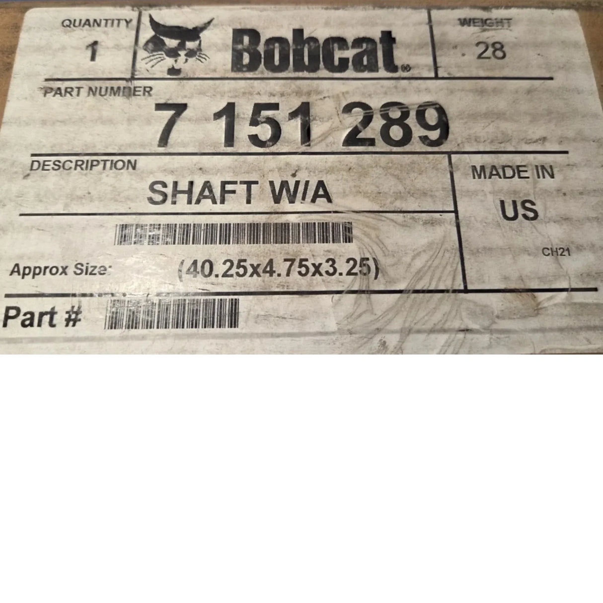 7151289 Genuine Bobcat Shaft For Excavators - Truck To Trailer
