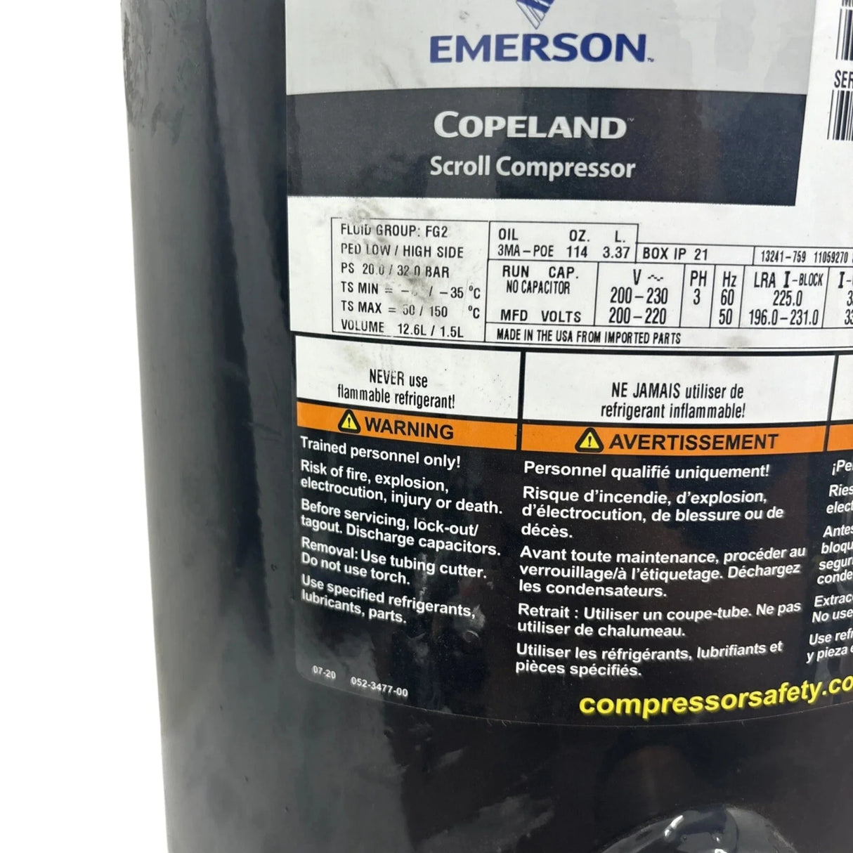 ZR108KCE-TF5-950 Copeland Scroll Compressor - Truck To Trailer