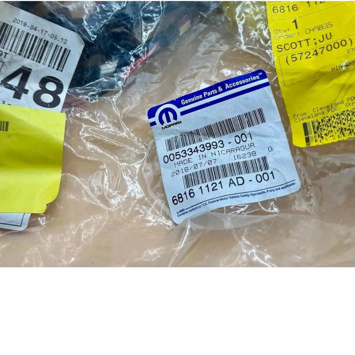 68161121AD Mopar Liftgate Wiring Harness - Truck To Trailer