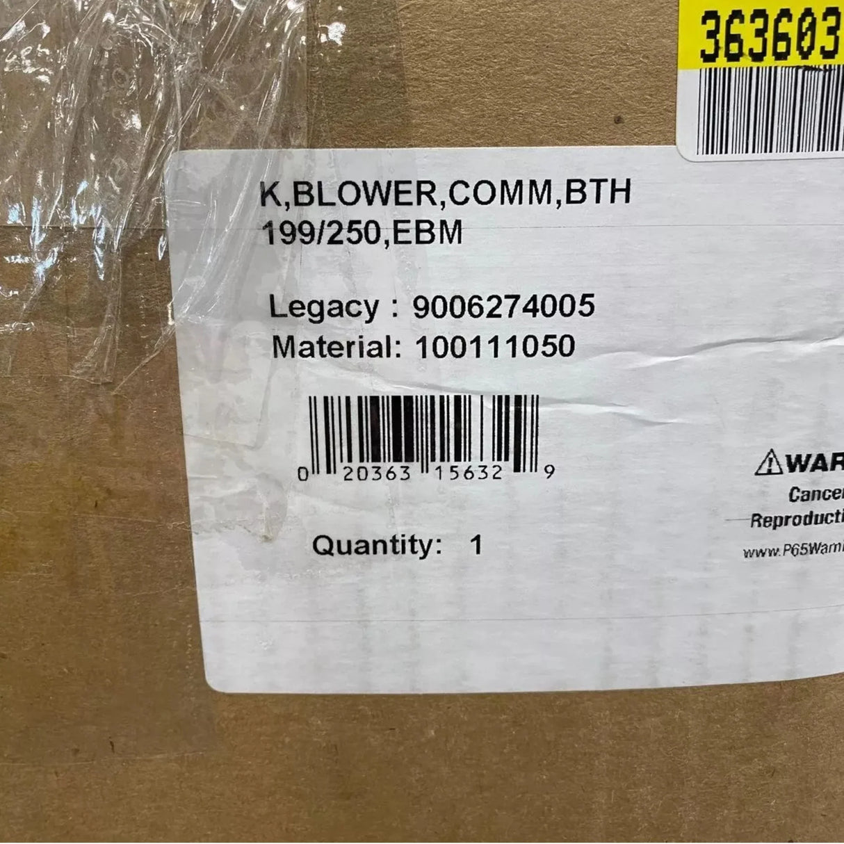 9006274005 A.O. Smith Blower Assembly - Truck To Trailer