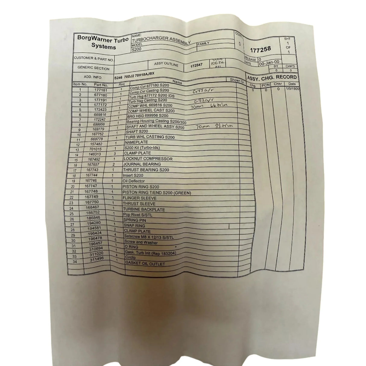 177258 BorgWarner Turbocharger - Truck To Trailer