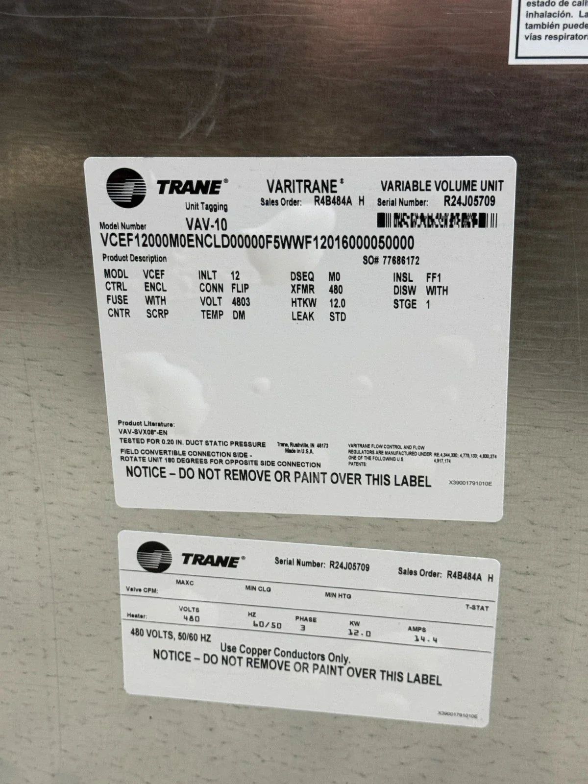 VCEF Trane Variable Volume Unit - Truck To Trailer