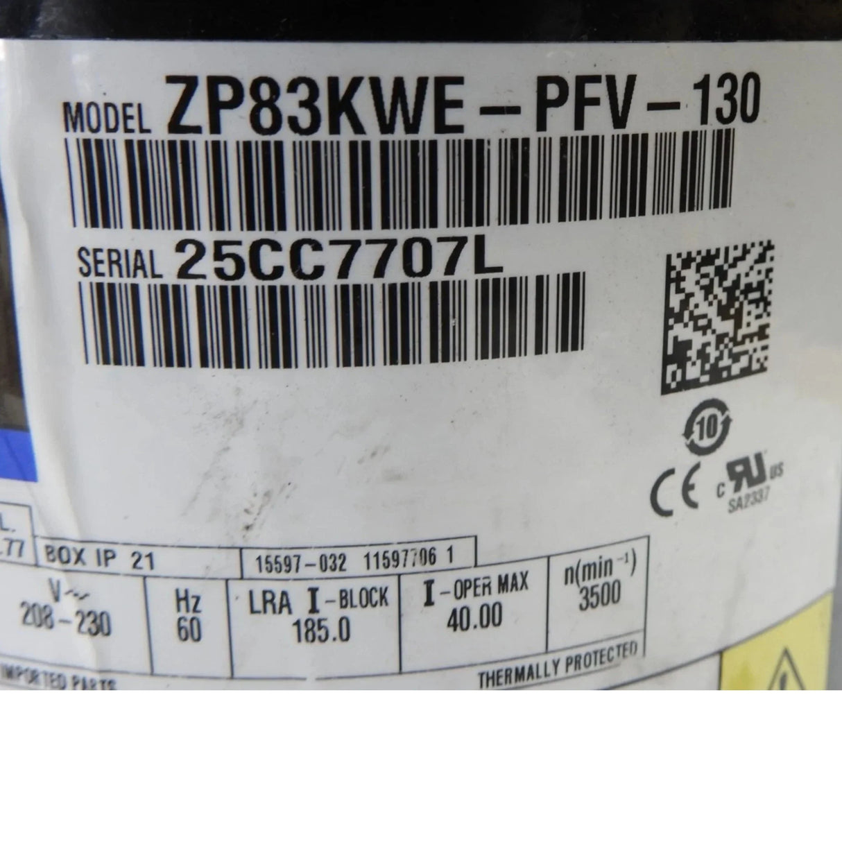ZP83KWE-PFV-130 Copeland Scroll Compressor - Truck To Trailer