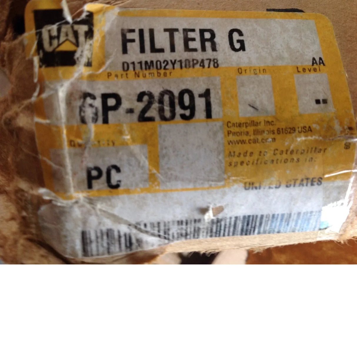 6P-2091 Genuine Caterpillar Filter G - Truck To Trailer