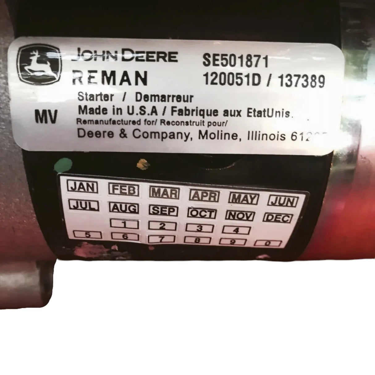 AM109263 Genuine John Deere Starter Motor - Truck To Trailer