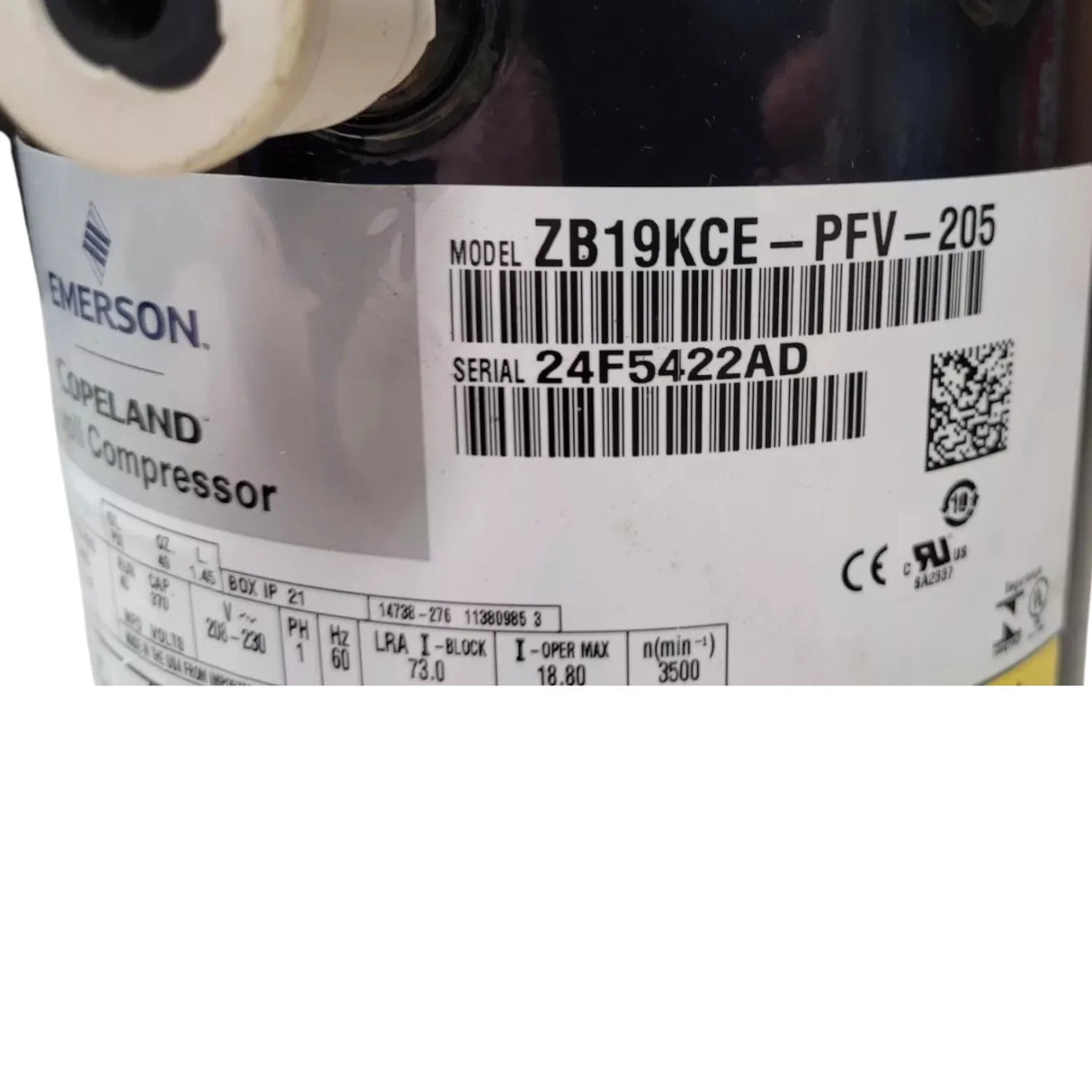ZB19KCE-PFV-205 Genuine Copeland Scroll Compressor - Truck To Trailer