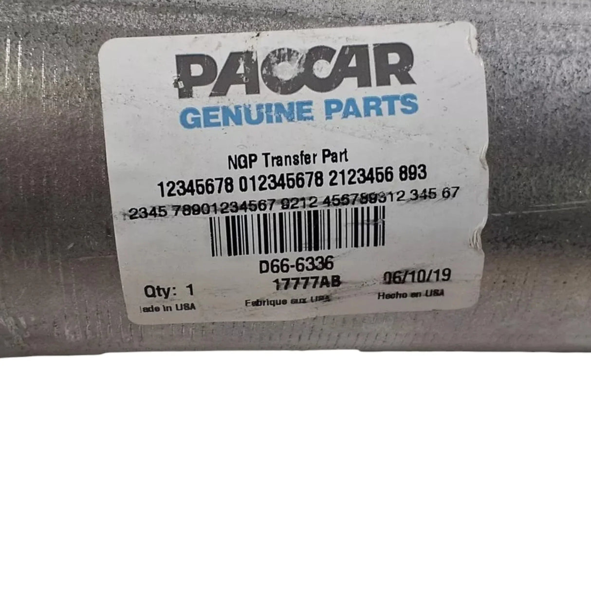 D66-6336 Paccar Pipe-Cac Cold Mbend 4" STL - Truck To Trailer