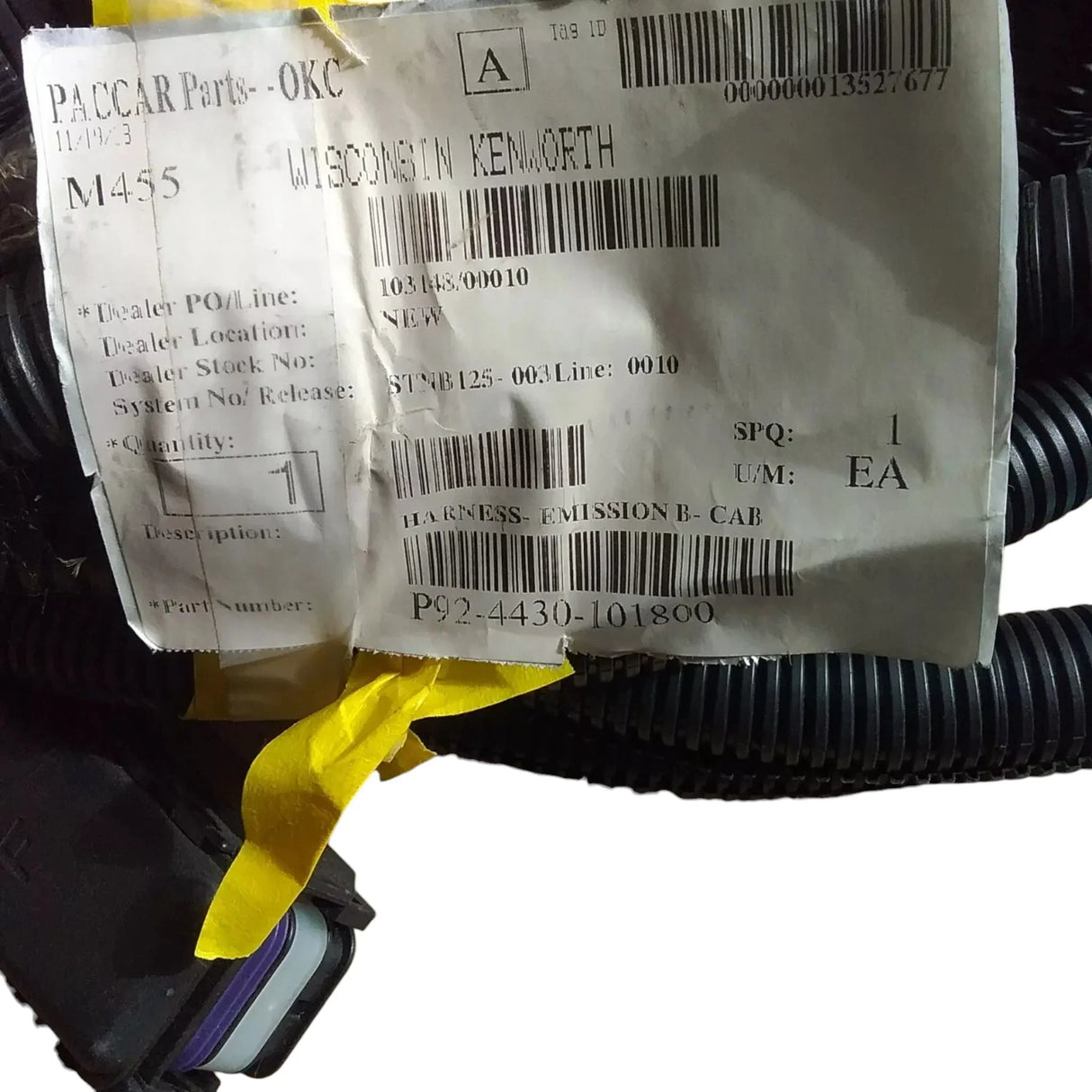 P924430101800 Paccar Harness-Emission B-Cab - Truck To Trailer