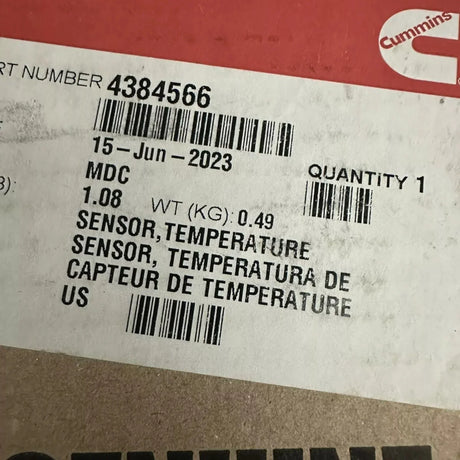 5654170 Genuine Cummins Temperature Sensor - Truck To Trailer