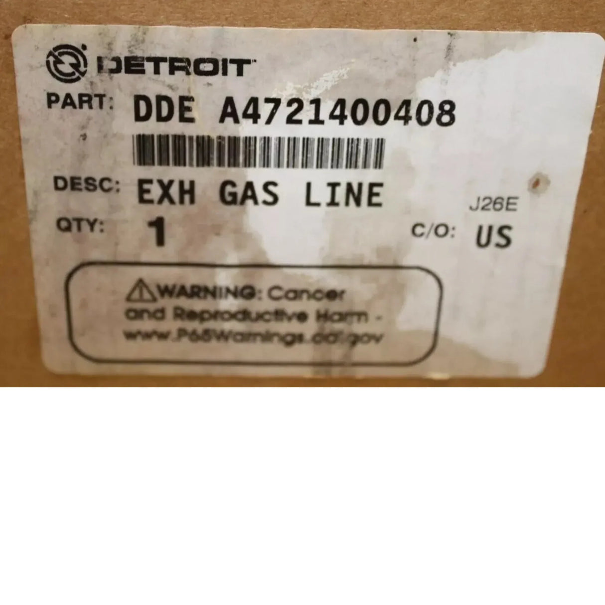A4721400408 Genuine Detroit Diesel Exhaust Gas Line - Truck To Trailer
