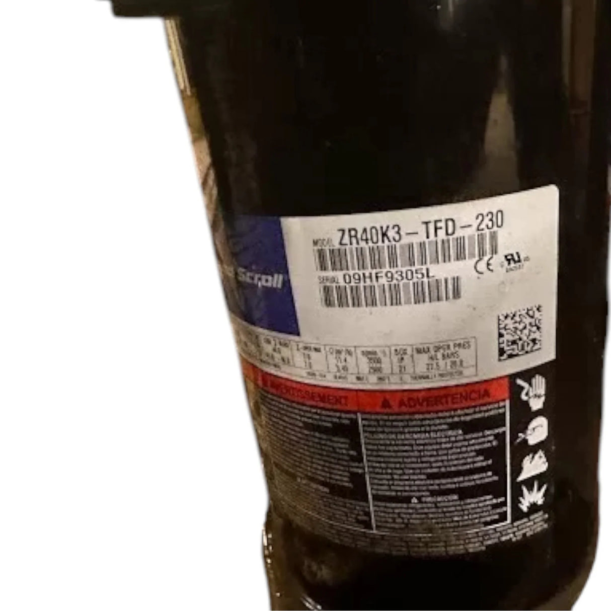 ZR40K3-TFD Genuine Copeland Scroll Compressor 460V - Truck To Trailer