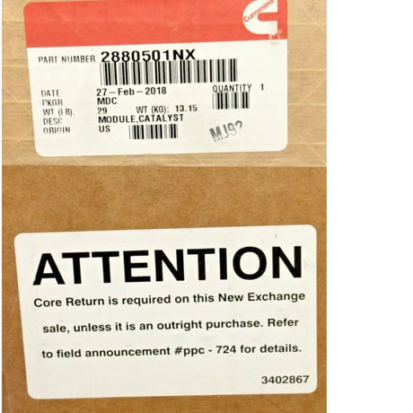 2880501RX Genuine Cummins Inlet Catalyst Module - Truck To Trailer