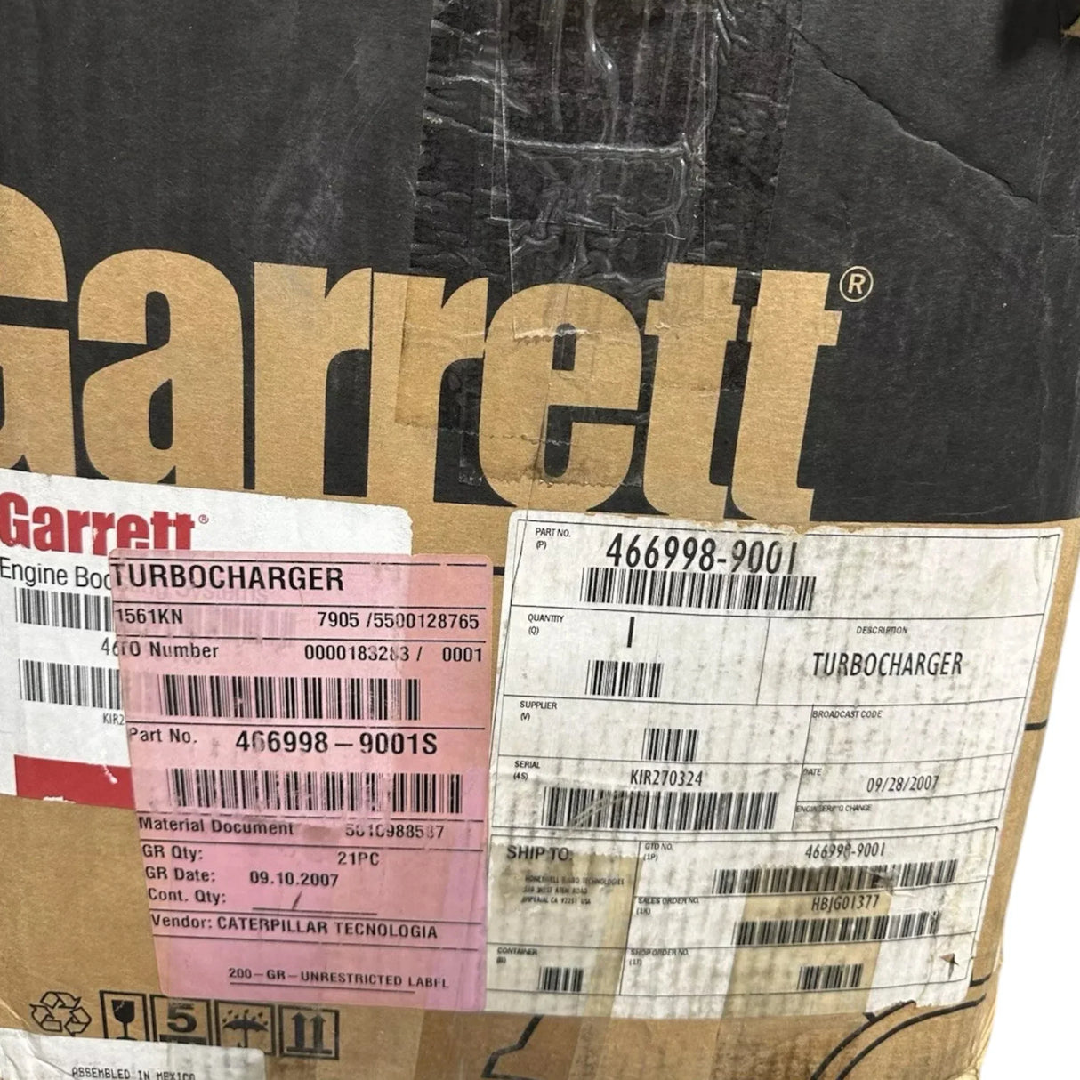 466998-9001 Genuine Garrett Turbocharger TV4502 - Truck To Trailer
