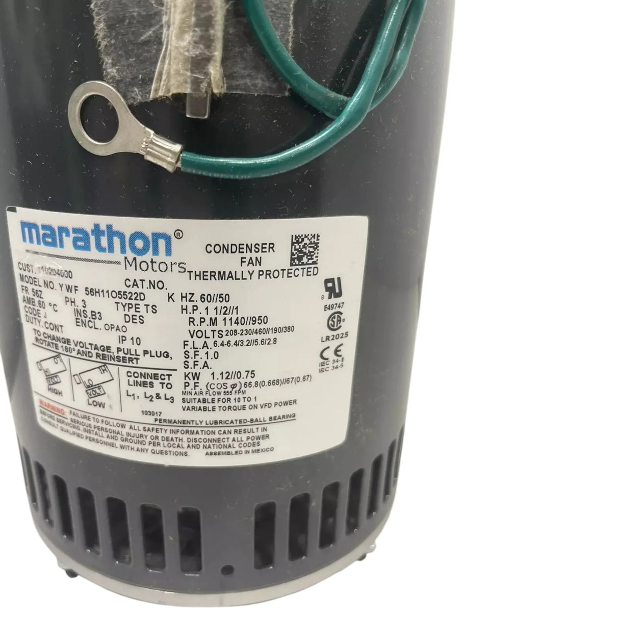 110204000 Genuine Marathon Fan Motor 208/230/460/V - Truck To Trailer