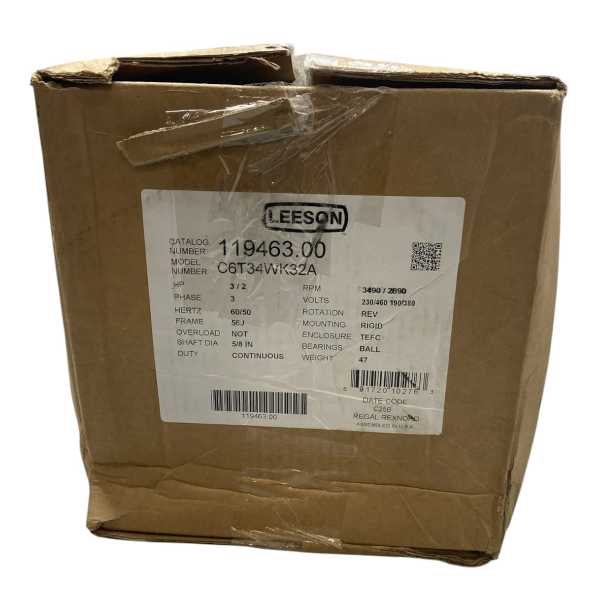 119463.00 Genuine Leeson Washdown Jet Pump Motor