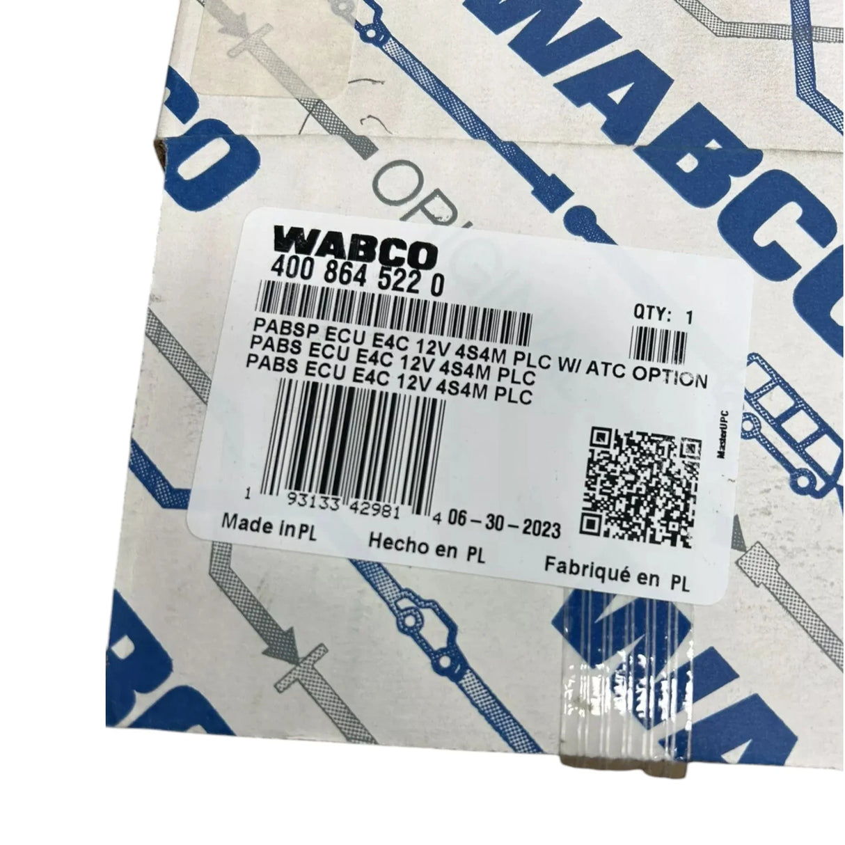 400 864 522 0 Wabco PABS -ECU E4C 12V 4S4M Plc - Truck To Trailer