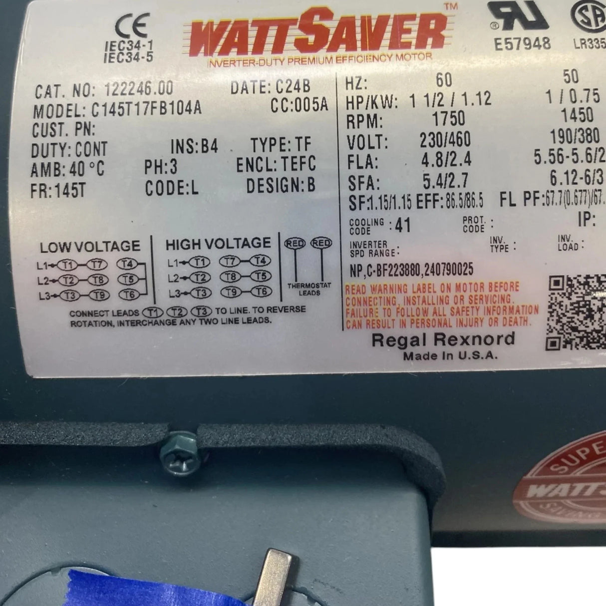 122246.00 Lesson Motor 3 Phase Enclosed - Truck To Trailer