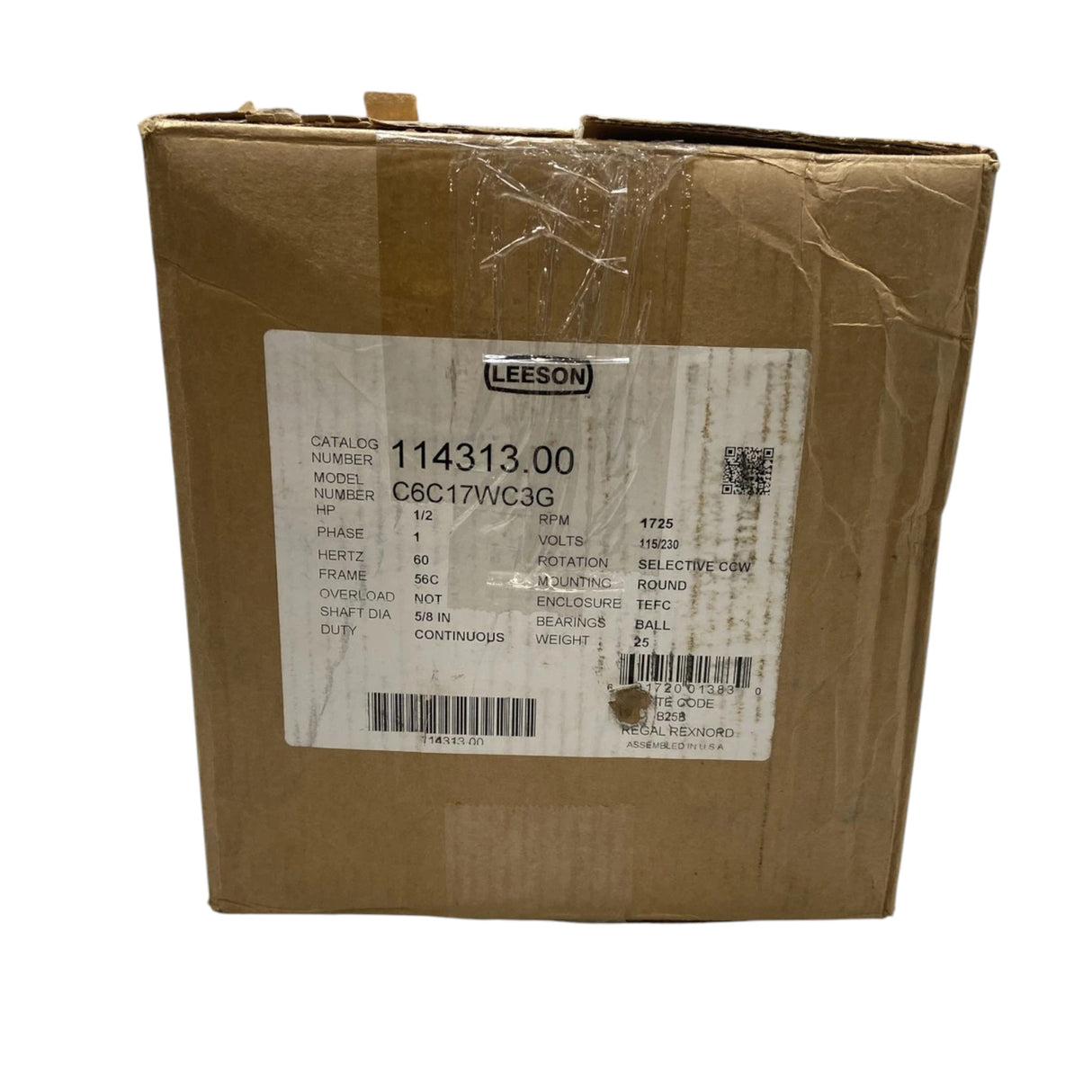 114313.00 Genuine Leeson Washdown Motor