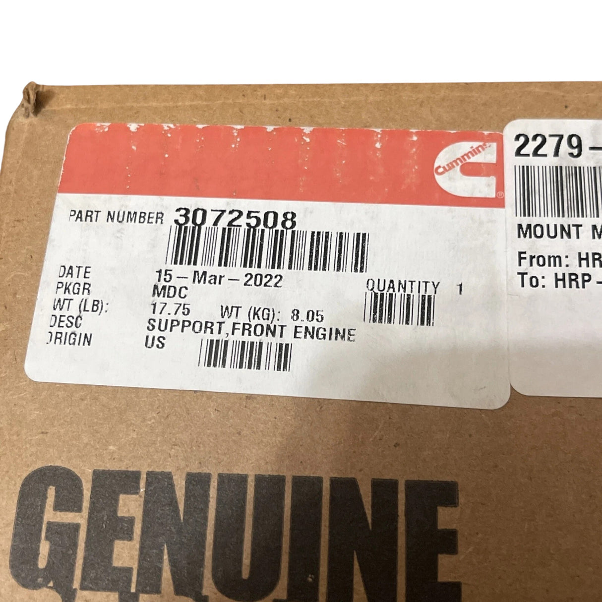 3072508 Genuine Cummins Front Engine Support