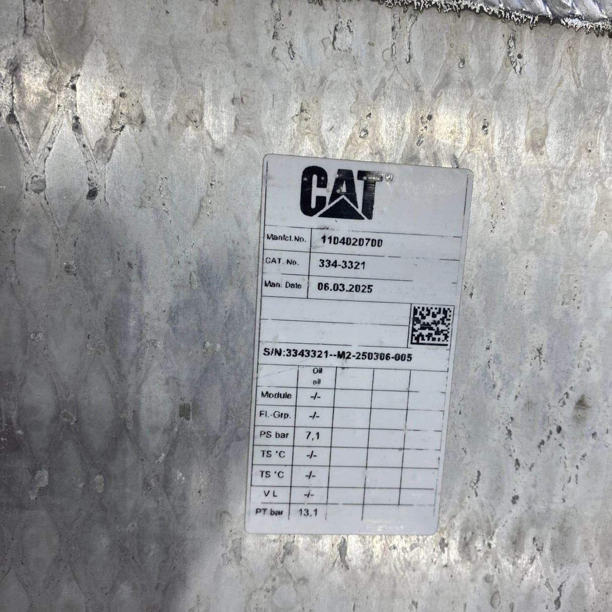 334-3321 Genuine CAT Oil Cooler Core