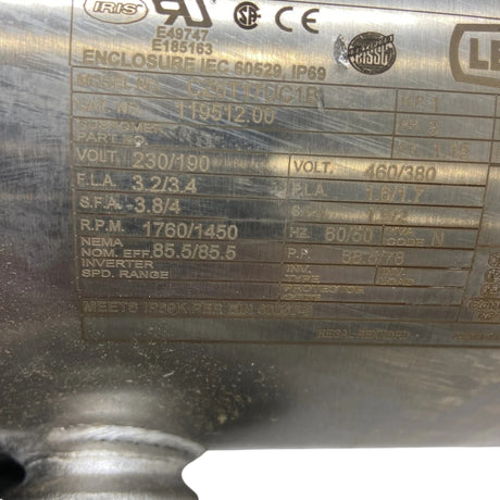 119512.00 Leeson Washdown Duty Motor