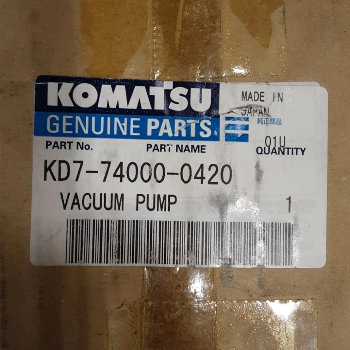KD7-74000-0420 Genuine Komatsu Vacuum Pump - Truck To Trailer