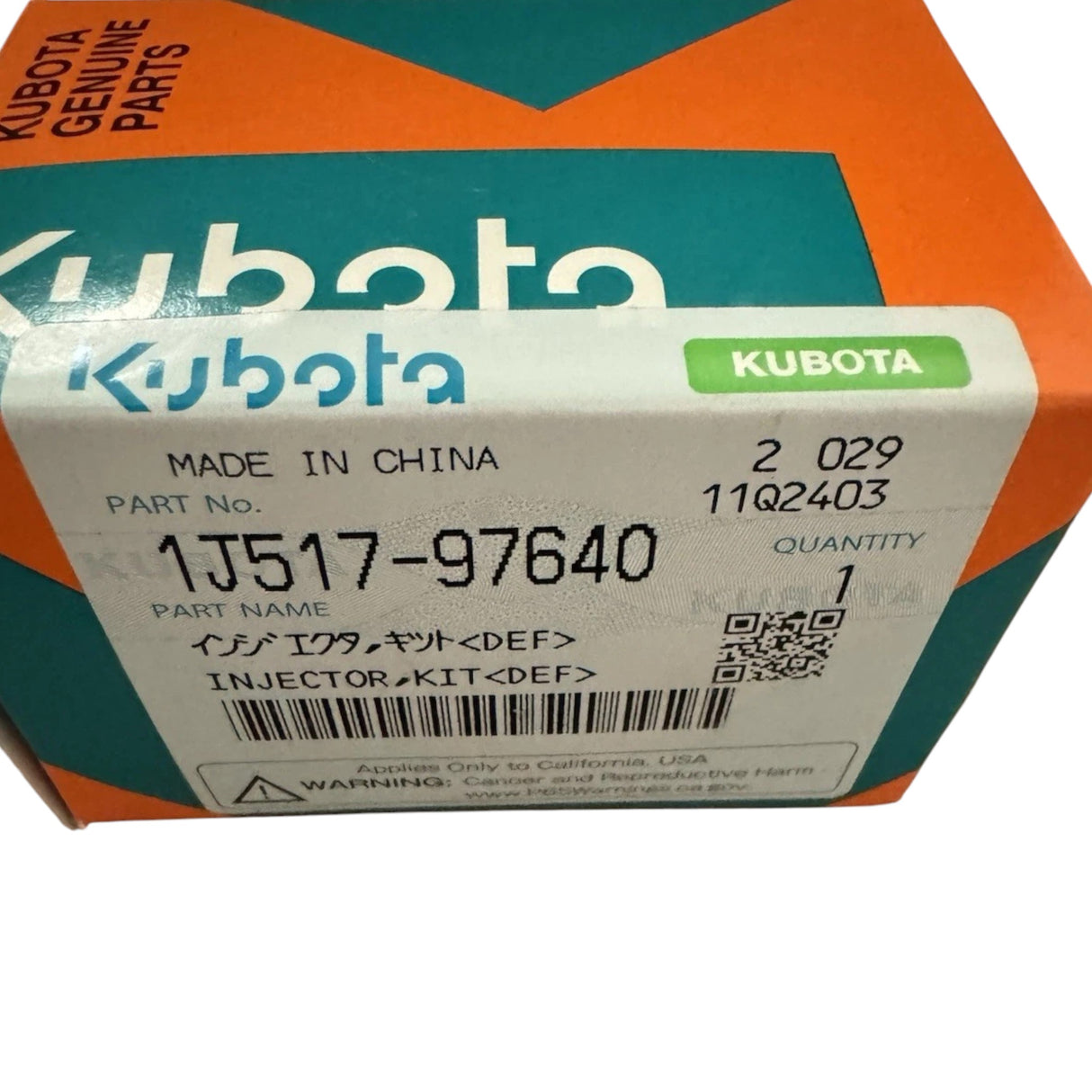 1J517-97640 Genuine Kubota DEF Injector Kit