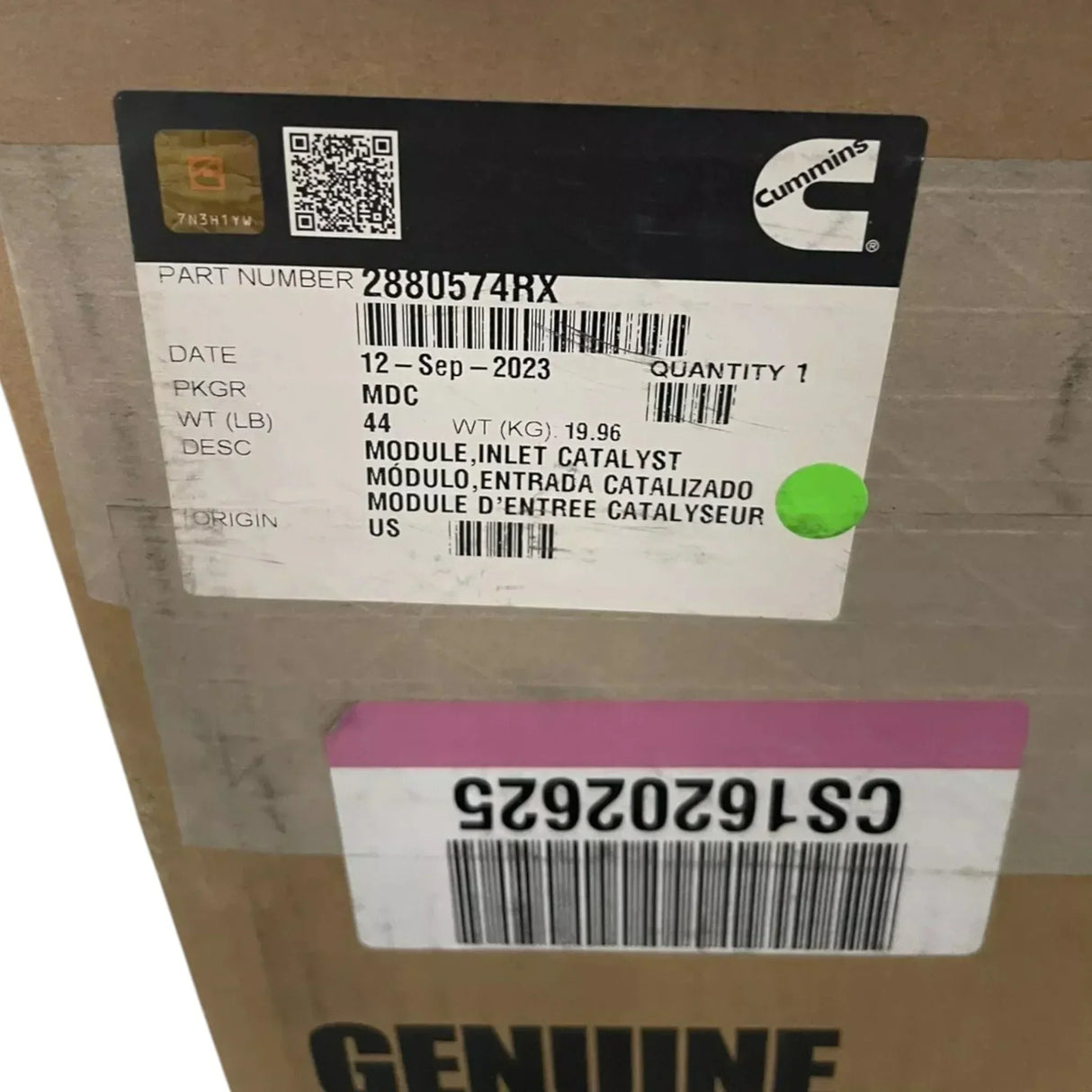 2880574NX Cummins Inlet Catalyst Module - Truck To Trailer