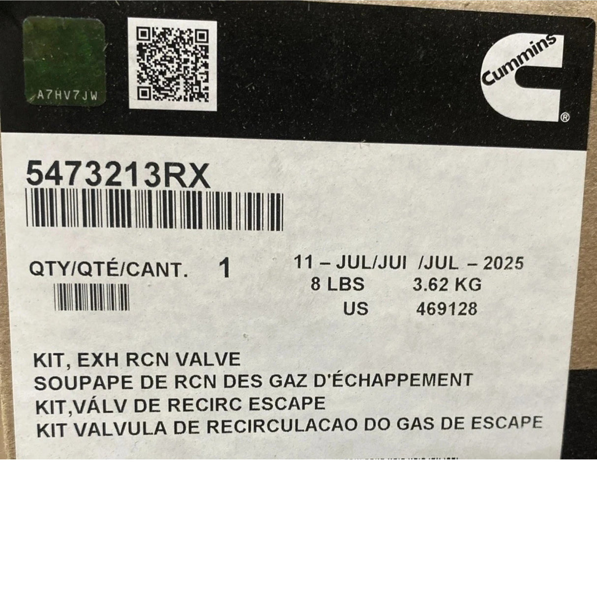 5473213 Genuine Cummins Exhaust Recirculation Valve Kit