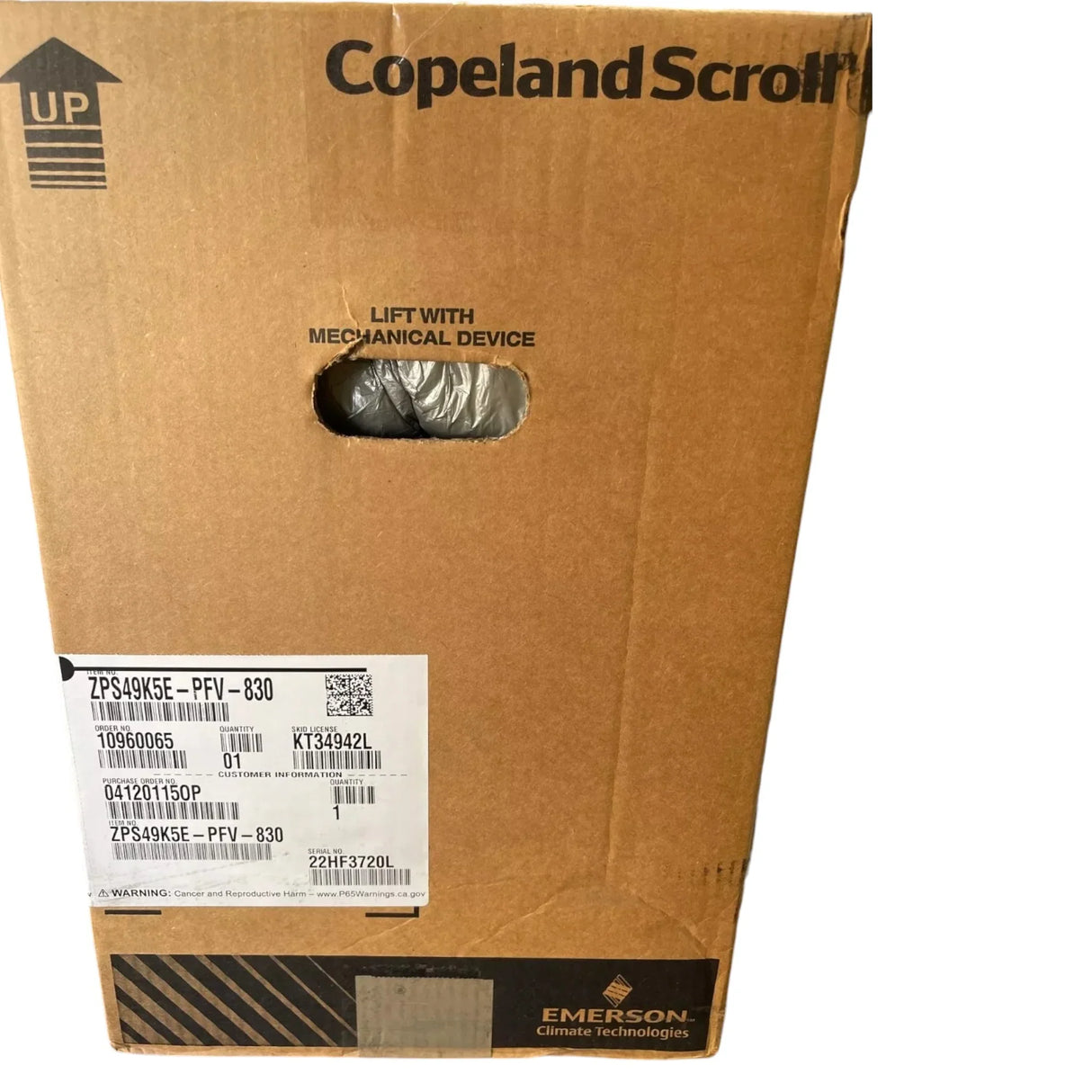 ZPS49K5E-PFV-830 Copeland Scroll Compressor - Truck To Trailer