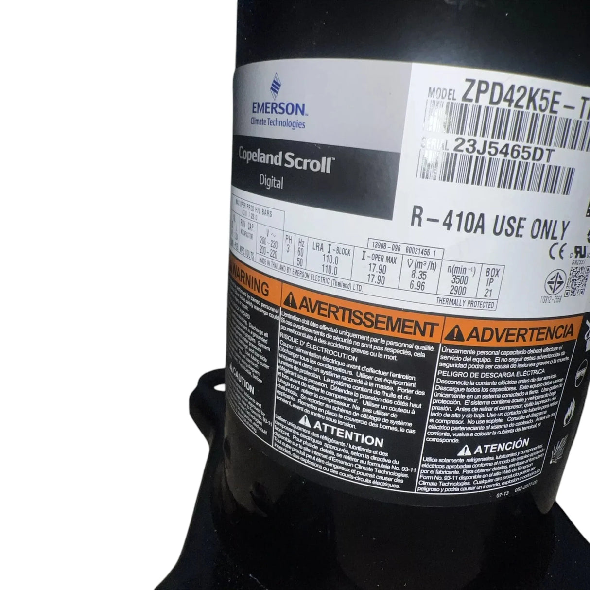 ZPD42K5E-TF5-498 Copeland Scroll Compressor - Truck To Trailer