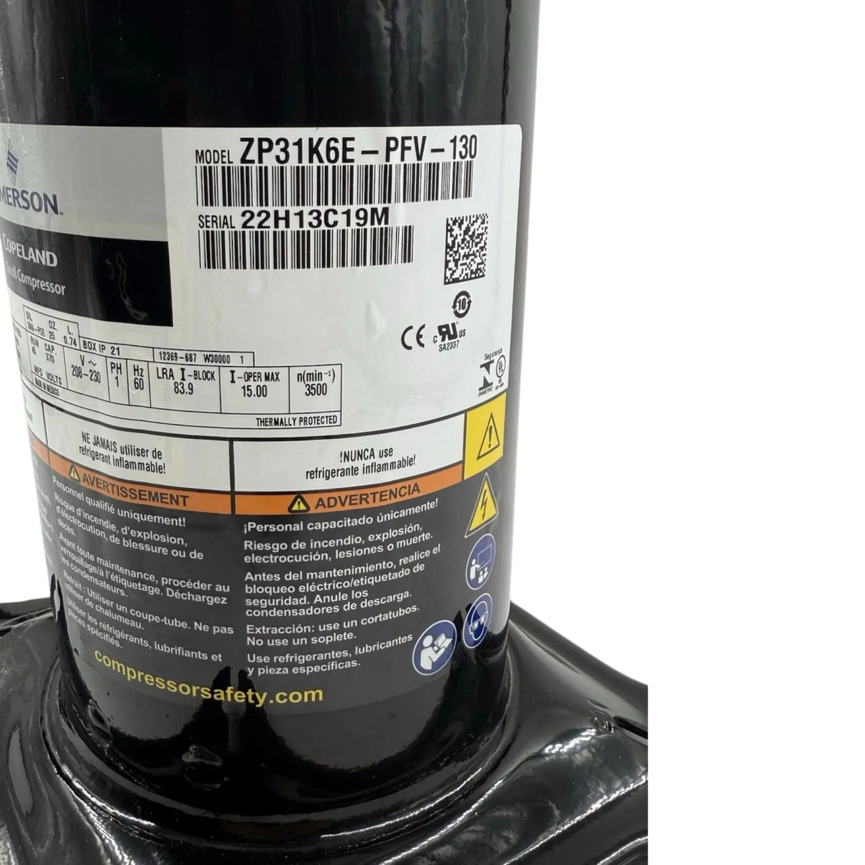 ZP31K6E-PFV-130 Genuine Copeland Scroll Compressor - Truck To Trailer