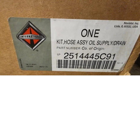 2514445C91 Genuine International Supply And Drain Oil Hose Assembly Kit