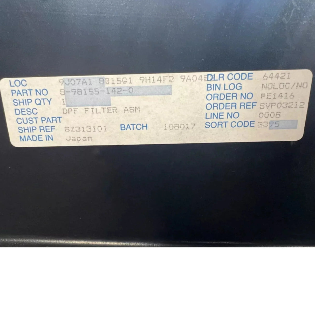 8-98155-142-0 Genuine Isuzu DPF Diesel Particulate Filter - Truck To Trailer