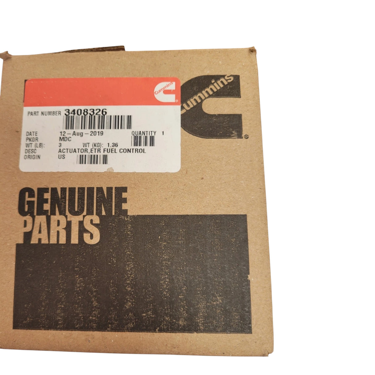 3408326 Genuine Cummins Electronic Fuel Control Actuator