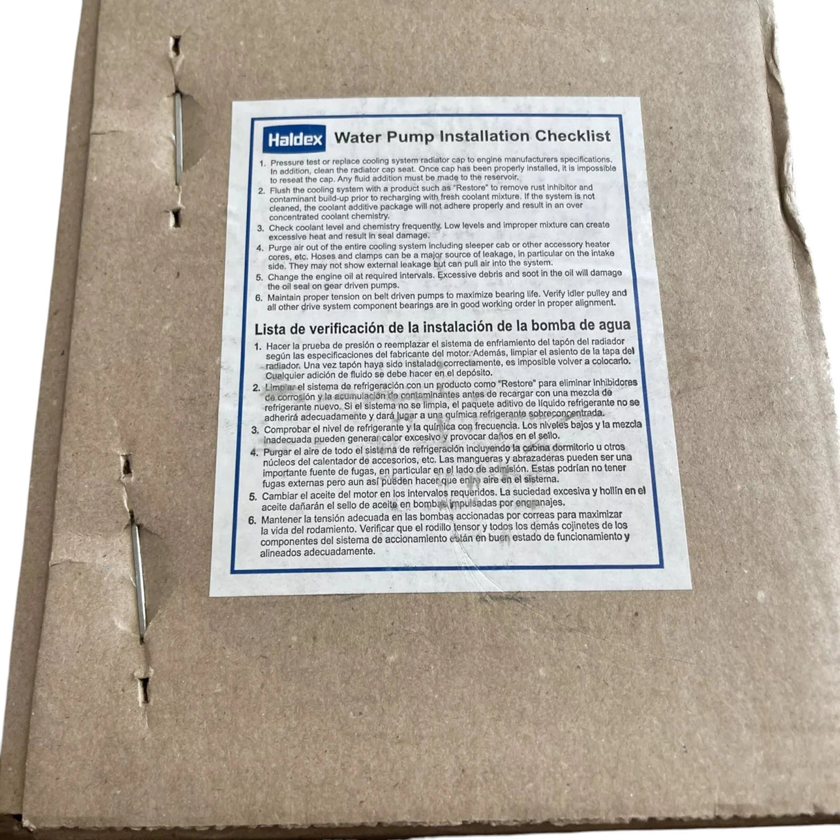 RW2009X Genuine Haldex Engine Water Pump - Truck To Trailer