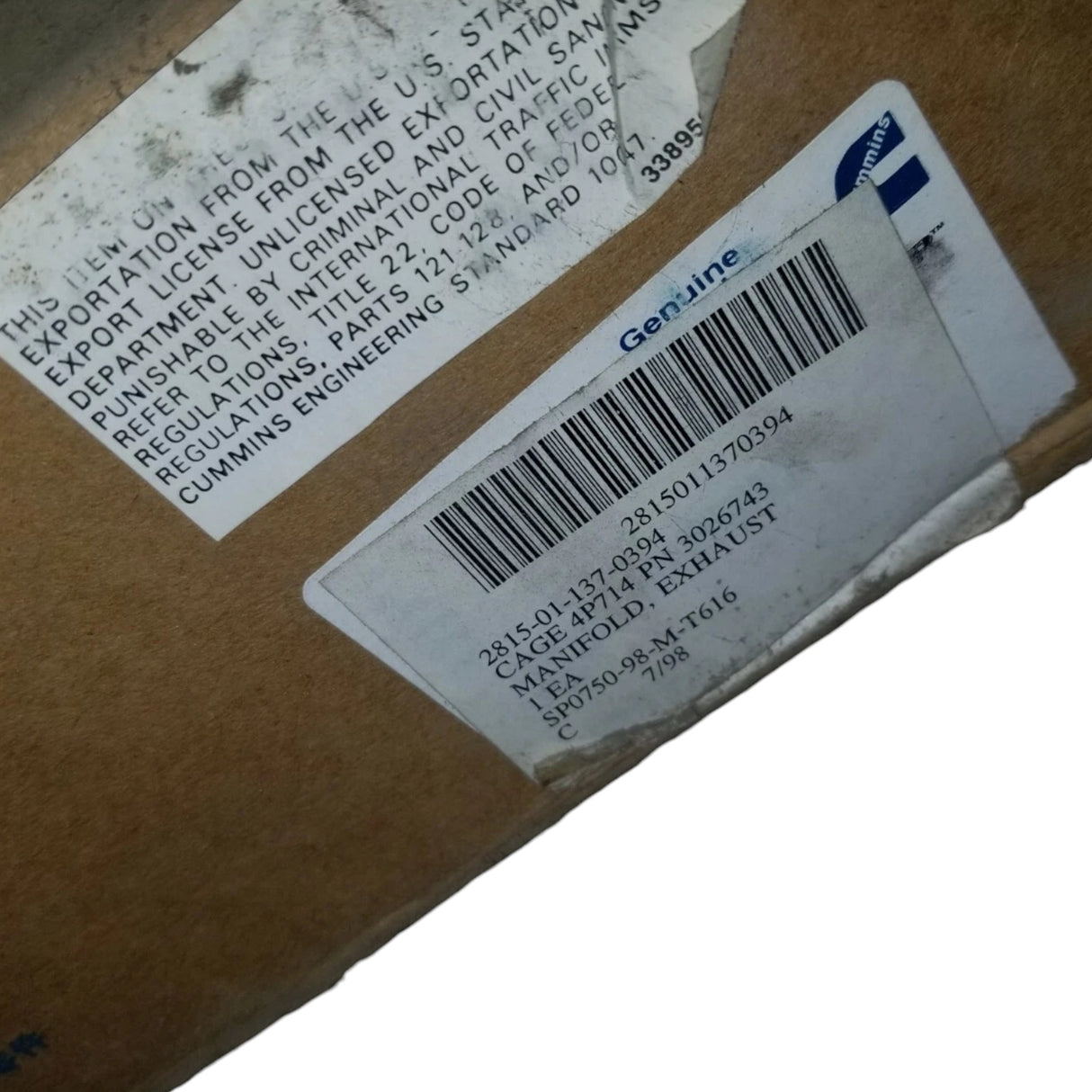 3026743 Genuine Cummins Exhaust Manifold