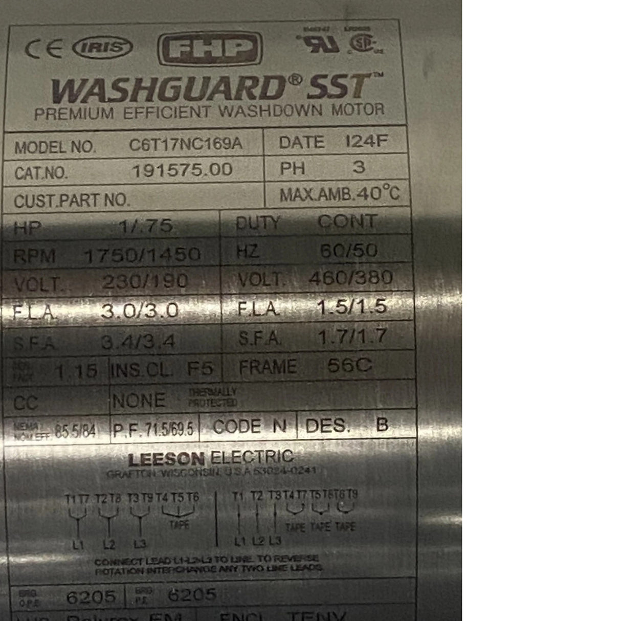 191575.00 Leeson Washguard Stainless Steel