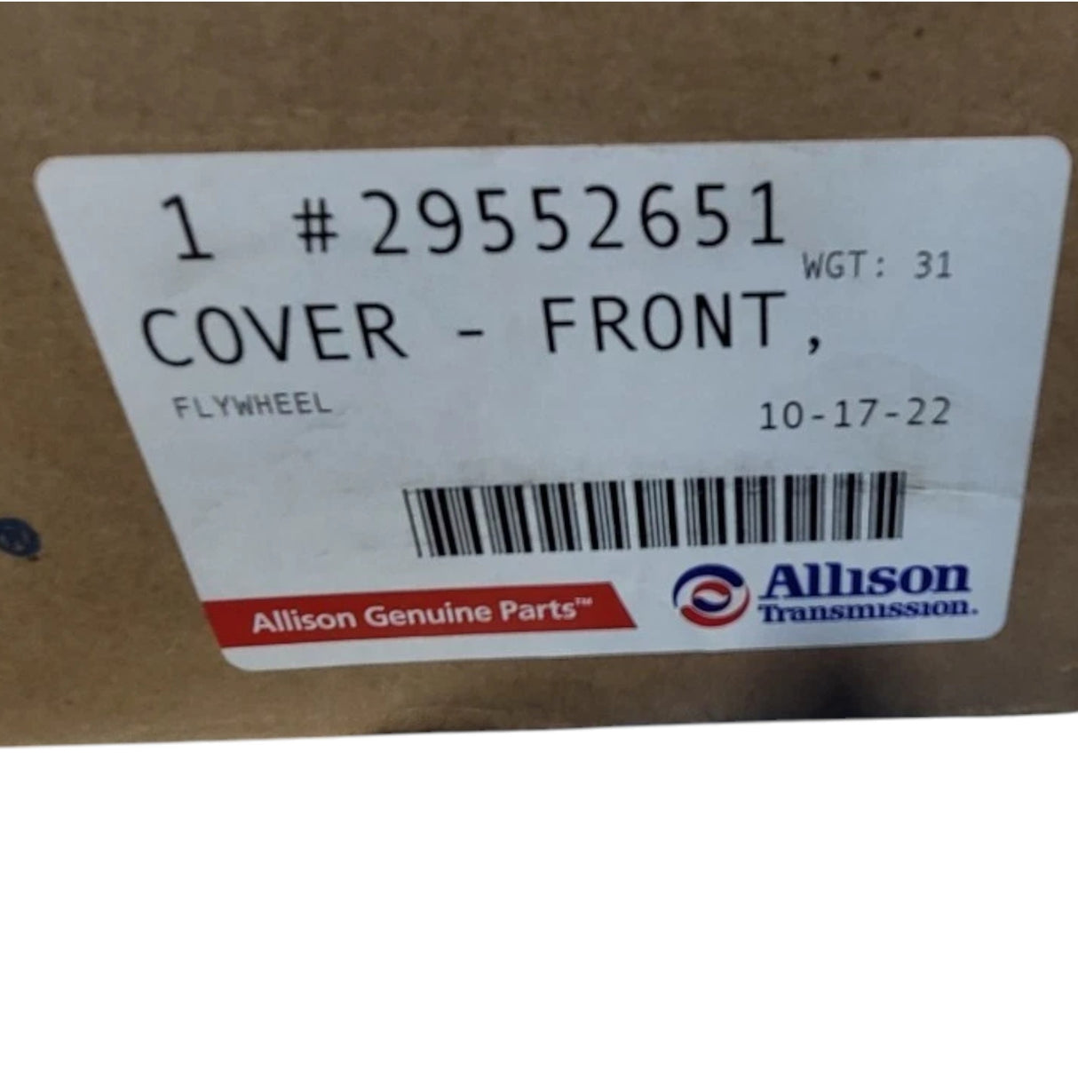29552651 Genuine Allison Front Flywheel Damper Cover