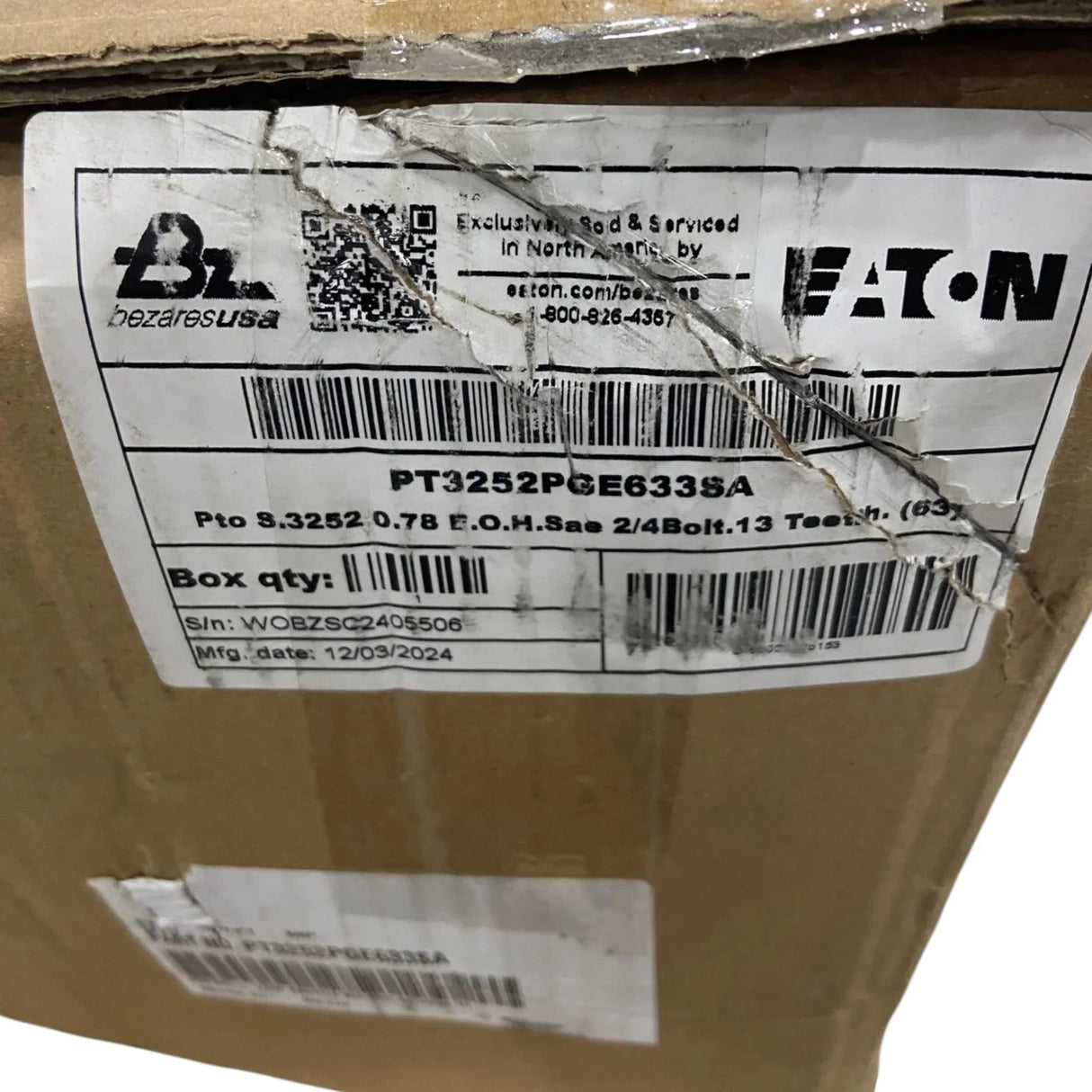 PT3252PGE633SA Genuine Eaton Bezares PTO - Truck To Trailer