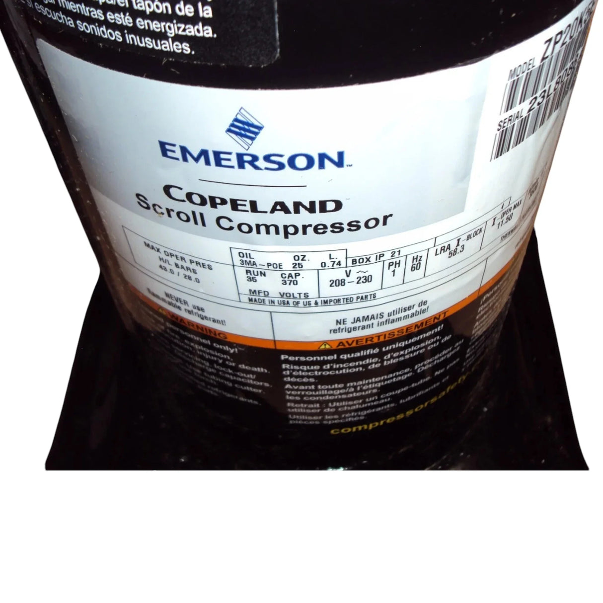 ZP20K5E-PFV-800 Copeland Scroll Compressor - Truck To Trailer