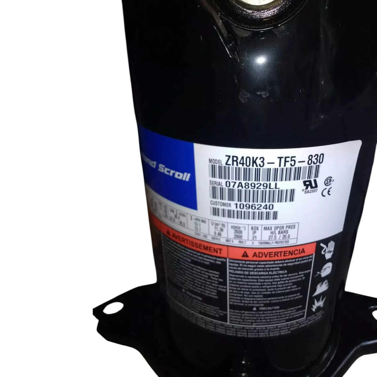 ZR40K3-TF5-830 Copeland Scroll Compressor - Truck To Trailer