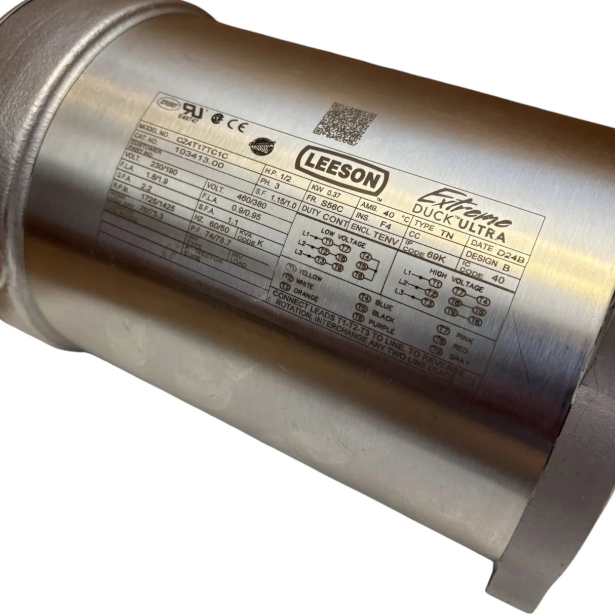 103413.00 Leeson Washdown Motor 208-230/460V - Truck To Trailer