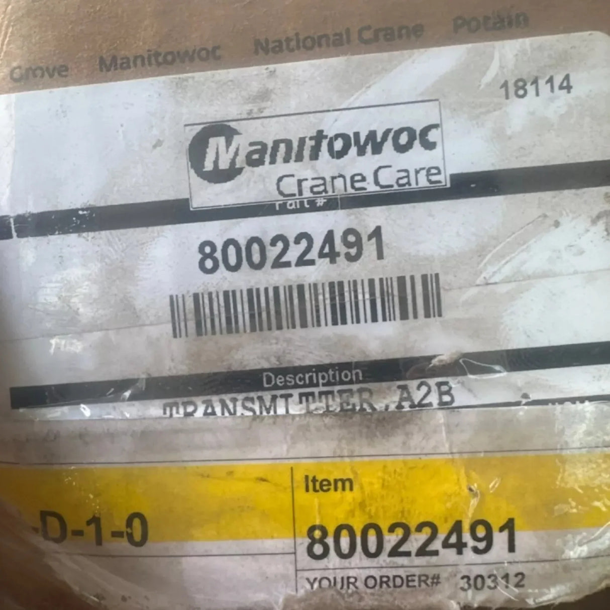 80022491 Manitowoc Wired Transmitter A2B - Truck To Trailer