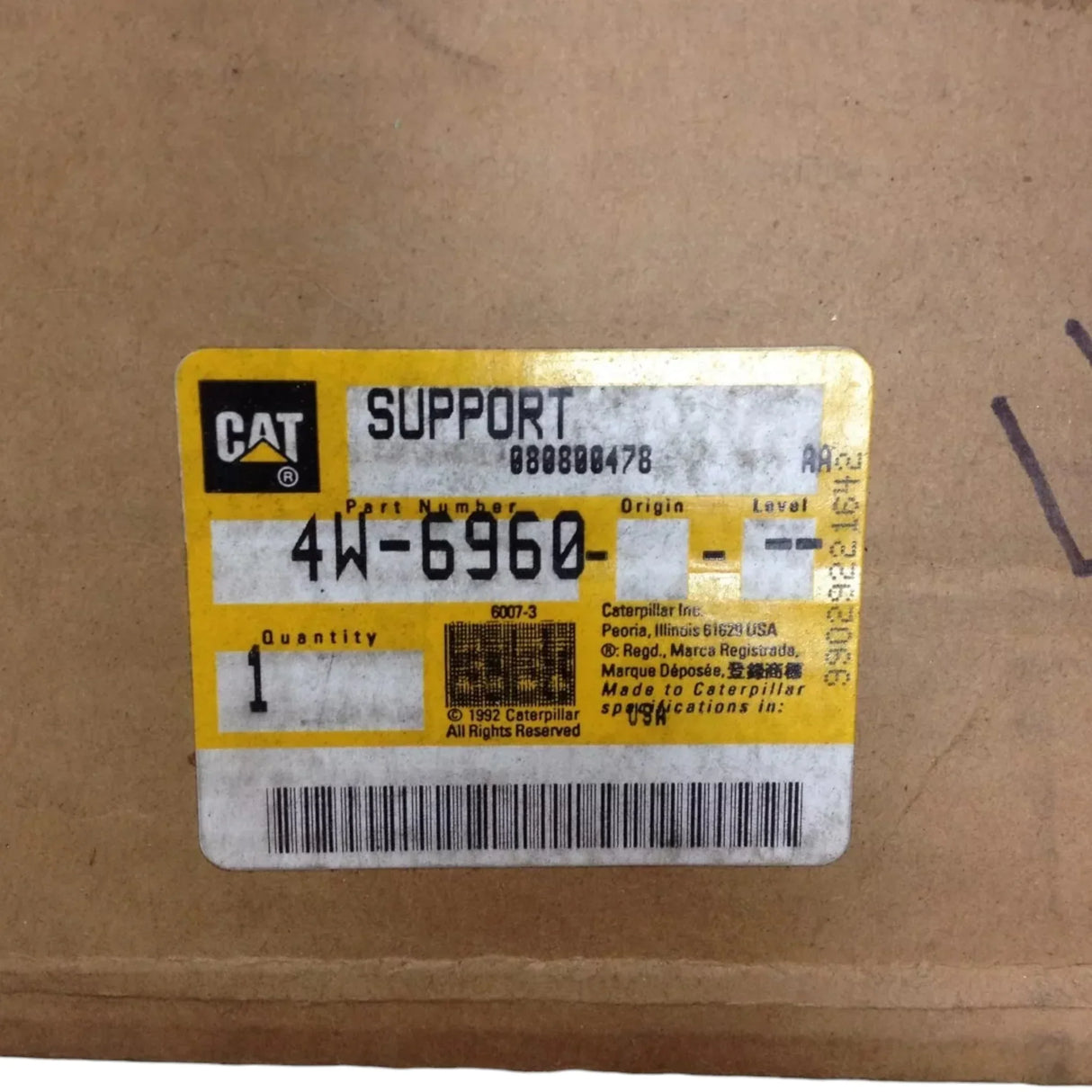 4W-6960 Caterpillar Cylinder Support Bracket - Truck To Trailer