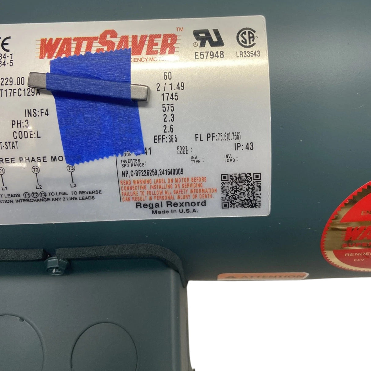 122229.00 Leeson 2 HP Special Voltage Motor